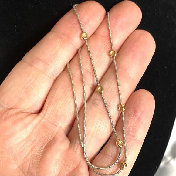 UQ# Sterling 925 Silver Chain w/ Vermeil accent Beads - Picture 8 of 10